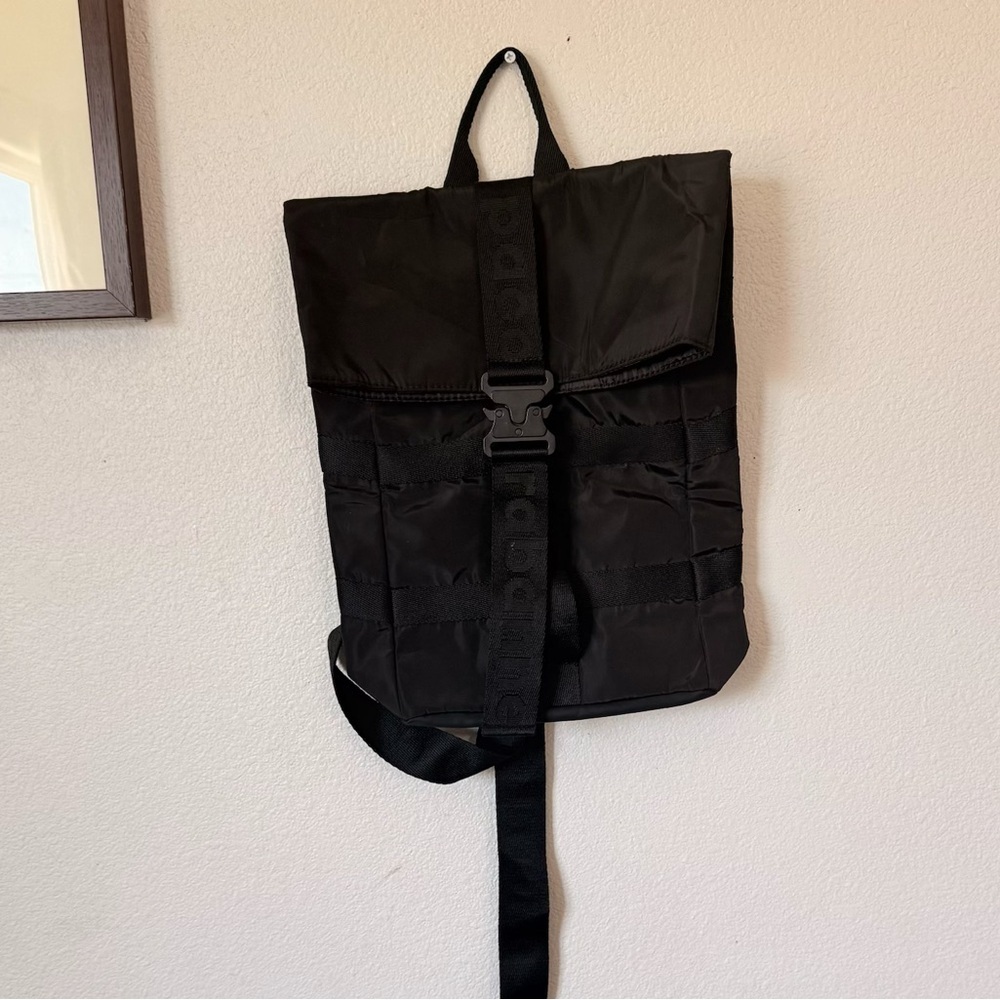 Paco Rabanne Padded Backpack Buckle Closure Recycled Material Black